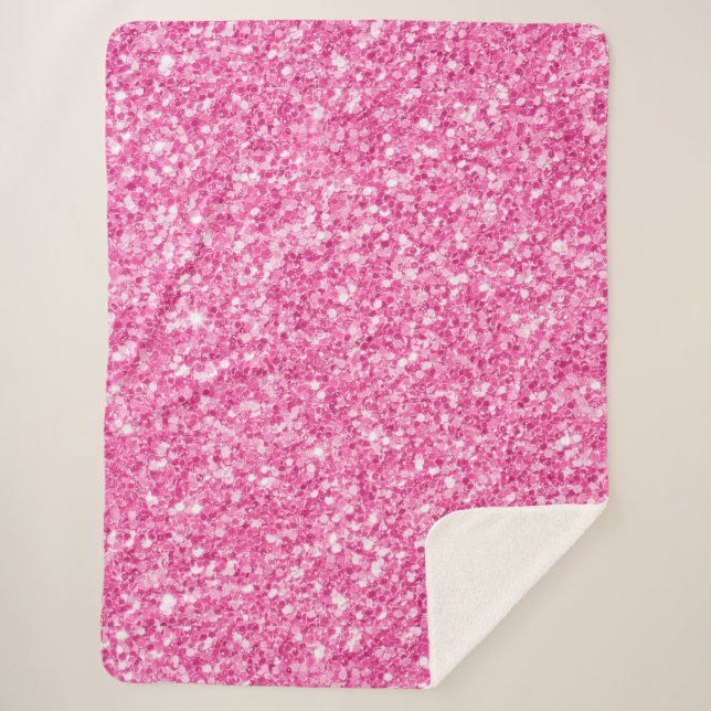 Couverture Sherpa Parties scintillant Pastel Pink Faux Imprimer (Devant)