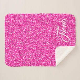 Couverture Sherpa Parties scintillant rose chaud Motif sans couture