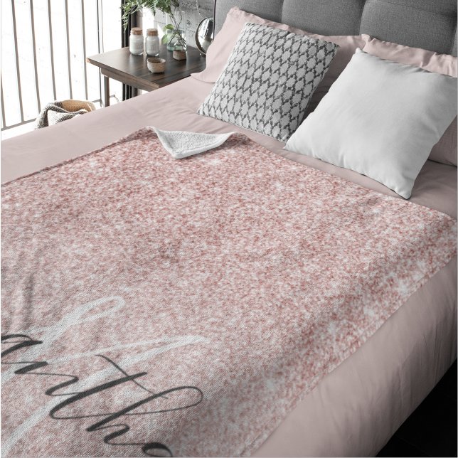 Couverture Sherpa Parties scintillant rose moderne étincelles Nom pe (Créateur téléchargé)