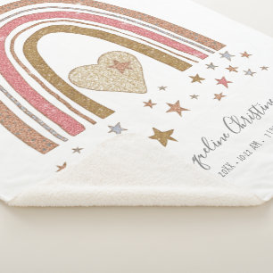 Couverture Sherpa Parties scintillant rose moderne Rainbow Birth Sta