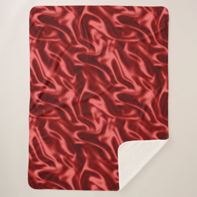Couverture Sherpa Passion Rouge Romantique Faux Satin (Devant)
