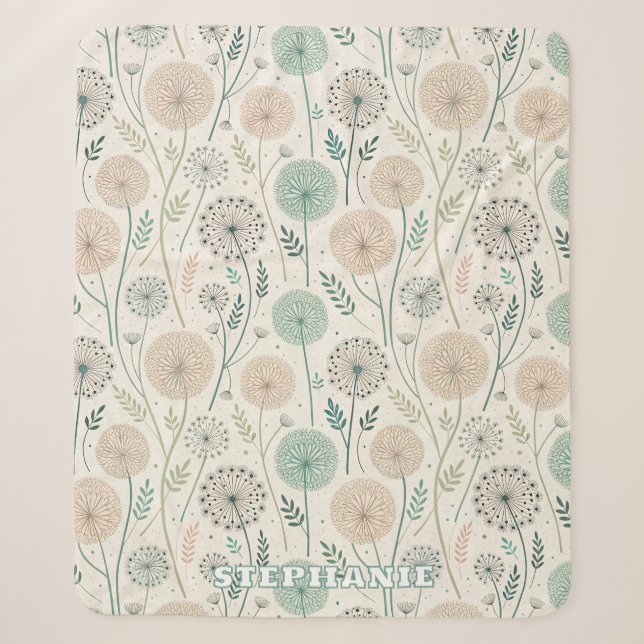 Couverture Sherpa Pastel Dandelion Dreams - Flore lunaire (2) (Devant)