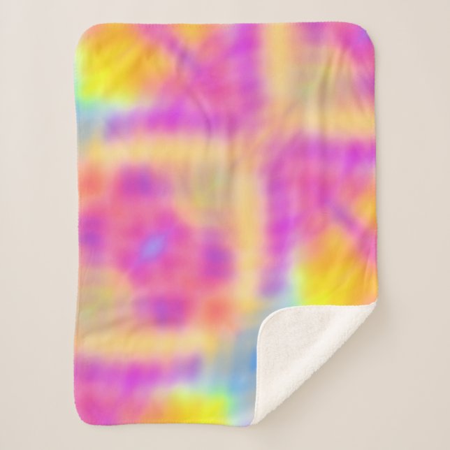 Couverture Sherpa Pastel Iridescente Coloré Design dégradé (Devant)