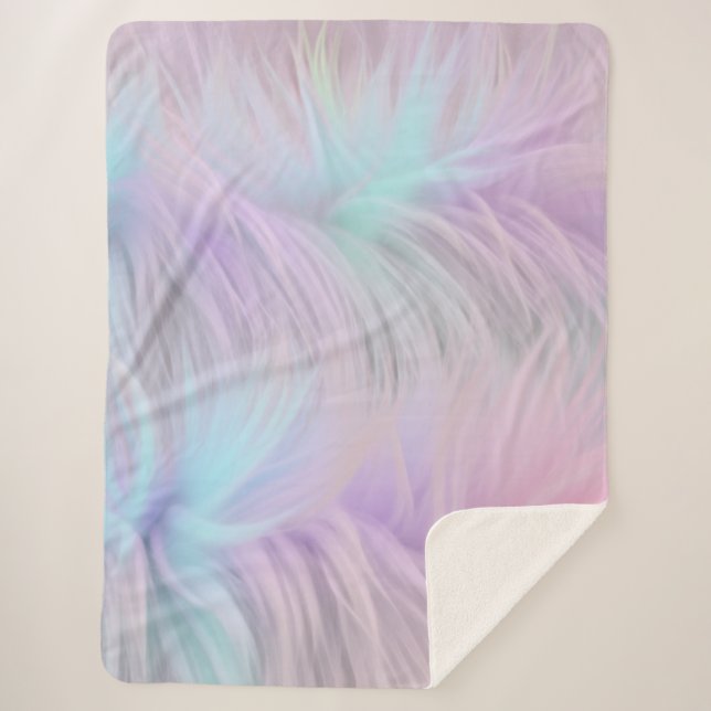 Couverture Sherpa Pastel Rainbow Fur (Devant)
