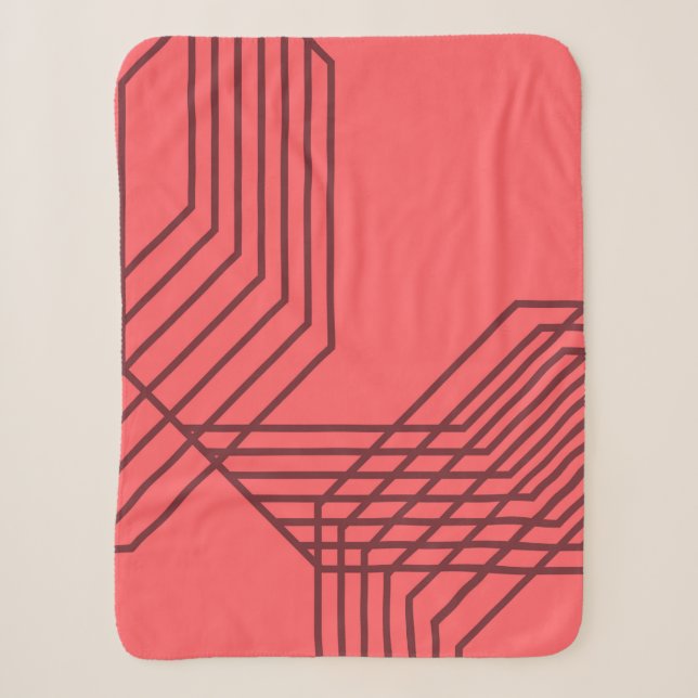 Couverture Sherpa Pastel Rouge, simple, moderne, design géométrique (Devant)