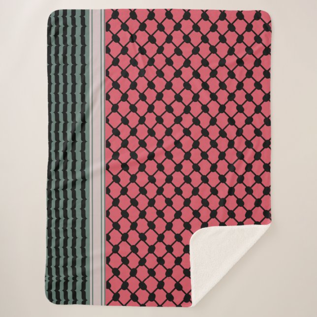 Couverture Sherpa Pastèque palestinienne Hatta Keffiyeh Kufiya Folk (Devant)