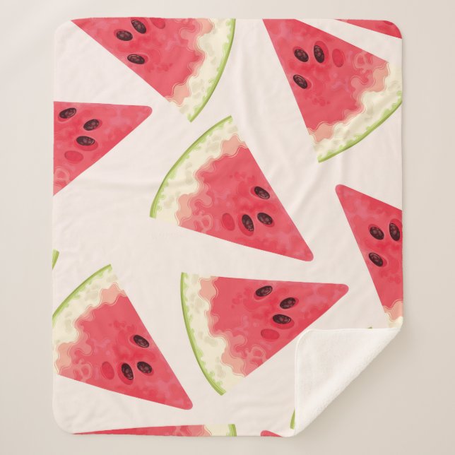 Couverture Sherpa Pastèques : Douceur d'été sans joints. (Devant)