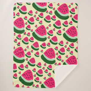 Couverture Sherpa Pastèques Fantaisistes Motif de Fruits d'Été Migno
