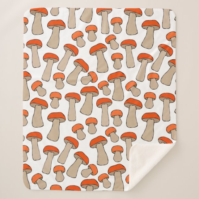 Couverture Sherpa Pat de champignons d'Aspen rouge ou orange sans fi (Devant)