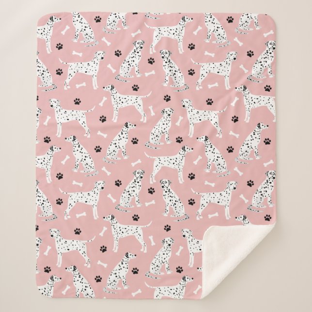 Couverture Sherpa Pâtes et os dalmatiens Sherpa Blanket (Devant)