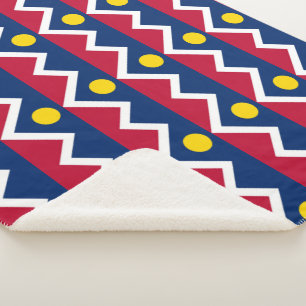 Couverture Sherpa Patriotique Sherpa Blanket avec drapeau de Denver