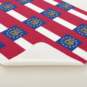 Couverture Sherpa Patriotique Sherpa Blanket avec drapeau de la Géor