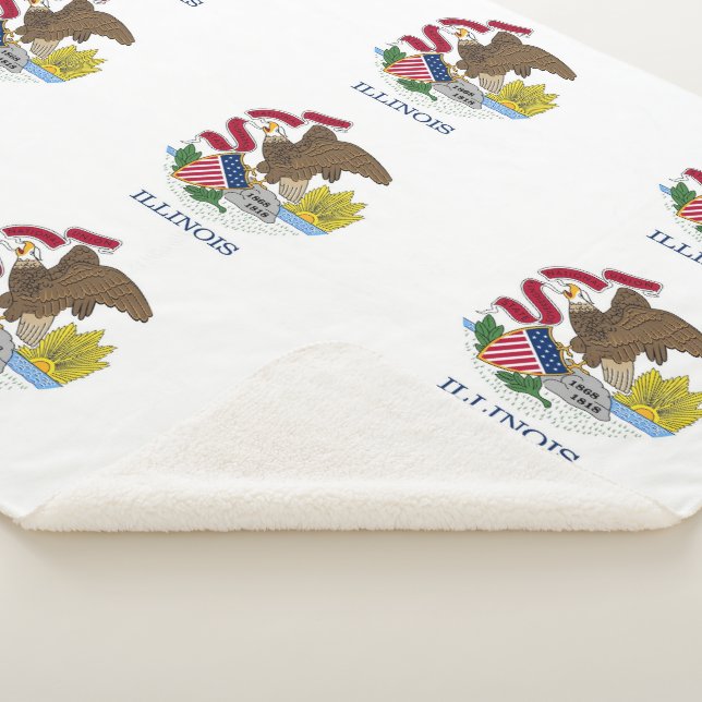 Couverture Sherpa Patriotique Sherpa Blanket avec drapeau de l'Illin (3/4)