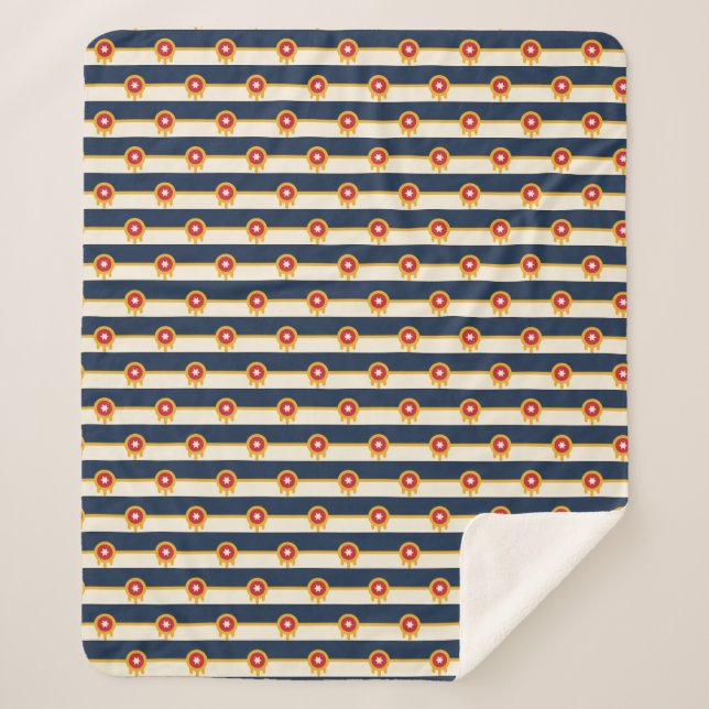 Couverture Sherpa Patriotique Sherpa Blanket avec drapeau de Tulsa C (Devant)