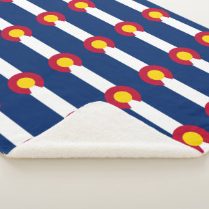 Couverture Sherpa Patriotique Sherpa Blanket avec drapeau du Colorad
