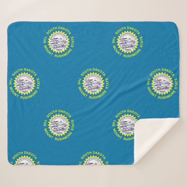 Couverture Sherpa Patriotique Sherpa Blanket avec drapeau du Dakota  (Devant (Horizontal))