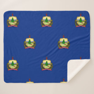 Couverture Sherpa Patriotique Sherpa Blanket avec drapeau du Vermont