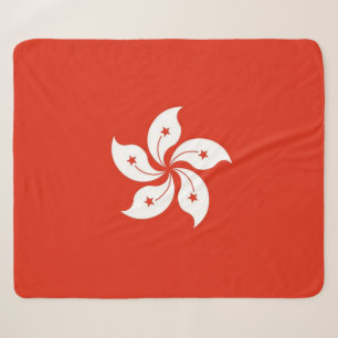 Couverture Sherpa Patriotique Sherpa Blanket avec drapeau hongkongai