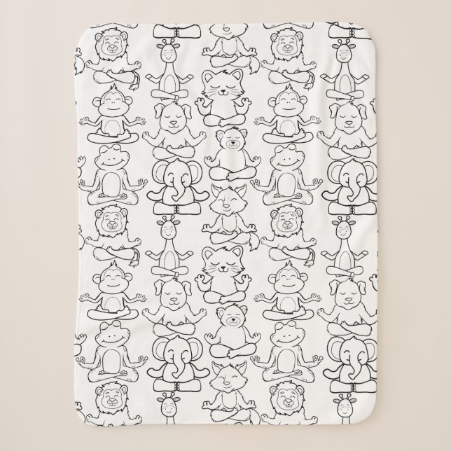 Couverture Sherpa Patter les yoga poses | Yoga seamless pattern (Devant)