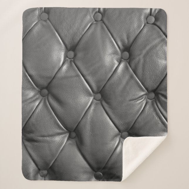 Couverture Sherpa pattern of black genuine leather texture using as  (Devant)