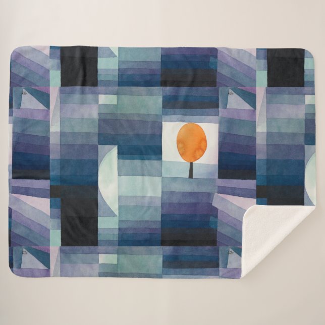 Couverture Sherpa Paul Klee Messager de l'automne Bleu Moderne Abstr (Devant (Horizontal))