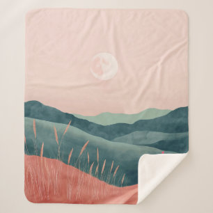 Couverture Sherpa Paysage Abstrait de Boho (7)
