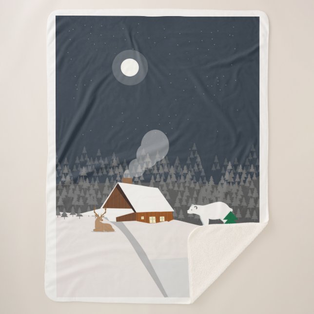 Couverture Sherpa Paysage hivernal (Devant)