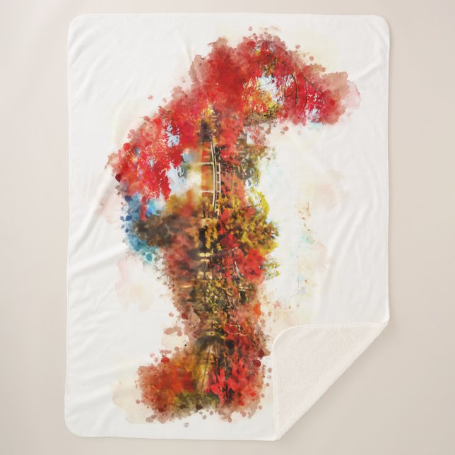 Couverture Sherpa Paysage Japonais (Devant)