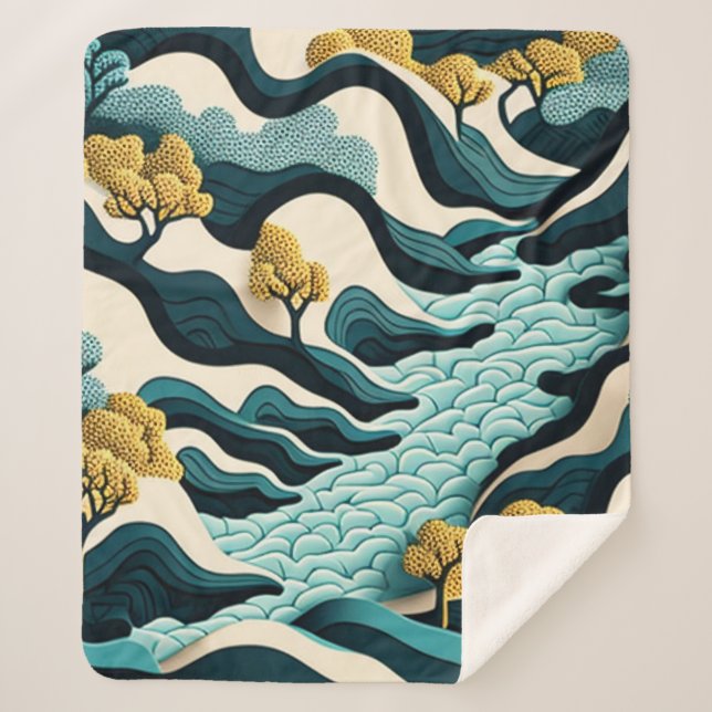 Couverture Sherpa Paysage moderne (Devant)