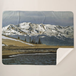 Couverture Sherpa Paysage montagneux de Leadville Colorado en hiver