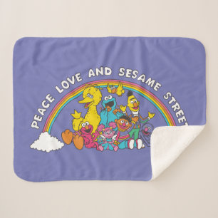 Couverture Sherpa Peace, Love et Sesame Street