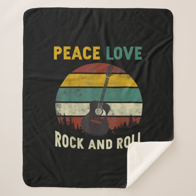 Couverture Sherpa Peace Love & Rock & Roll Guitare Player Guitariste (Devant)