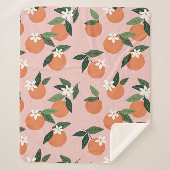 Couverture Sherpa Peach Orange Juice Motif (Devant)