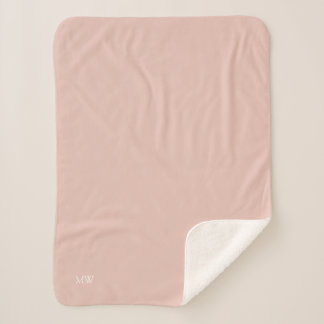Couverture Sherpa Peach Pink Monogramme initial doux chaud confortab