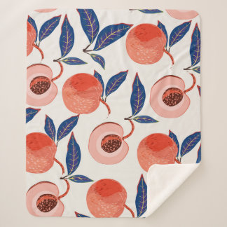 Couverture Sherpa Peaches Apricot Feuilles Arrière - plan de crème