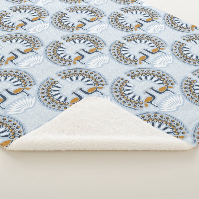 Couverture Sherpa Peacock Art déco rétro (3/4)