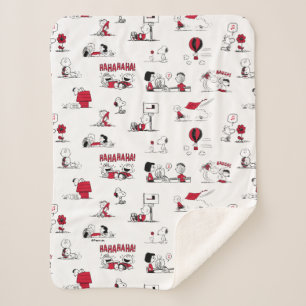 Couverture Sherpa PEANUTS Motif rouge et noir