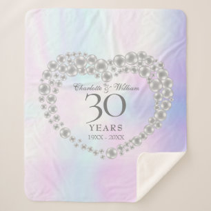 Couverture Sherpa Pearl 30e Mariage Anniversaire Chic Elegant