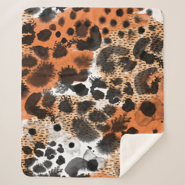 Couverture Sherpa Peau animale : motif léopard créatif. (Devant)