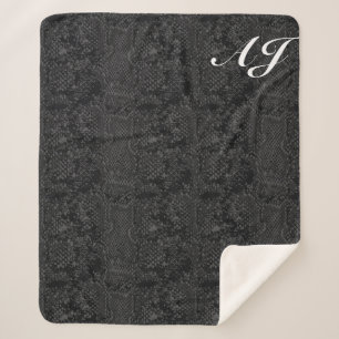 Couverture Sherpa Peau de serpent noir
