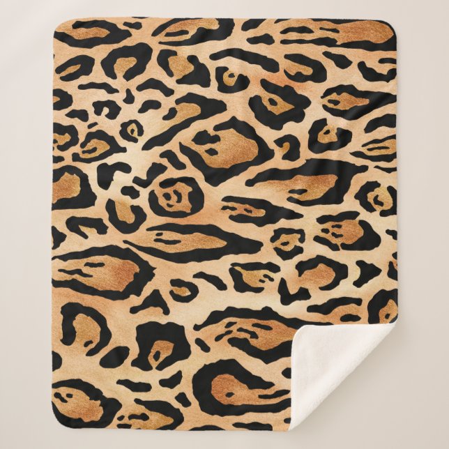 Couverture Sherpa Peau léopard : Motif intemporel (Devant)