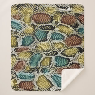 Couverture Sherpa Peaux de serpent colorées : conception transparent