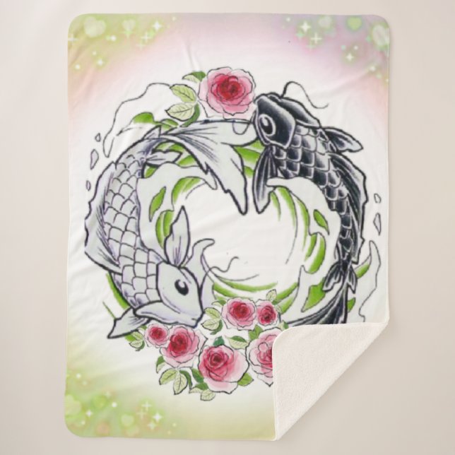 Couverture Sherpa  peces con rosas (Devant)