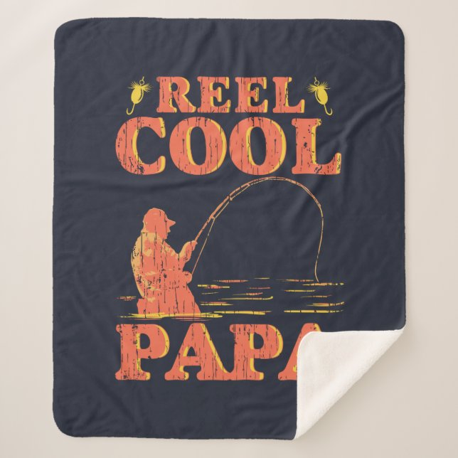 Couverture Sherpa Pêche papa Retro Typographie Reel Cool Papa (Devant)