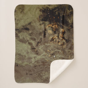 Couverture Sherpa Peinture abstraite Brown et noire