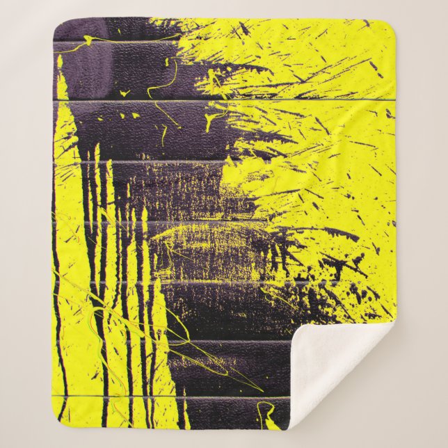 Couverture Sherpa Peinture abstraite noire goutte sur un oeil brilla (Devant)