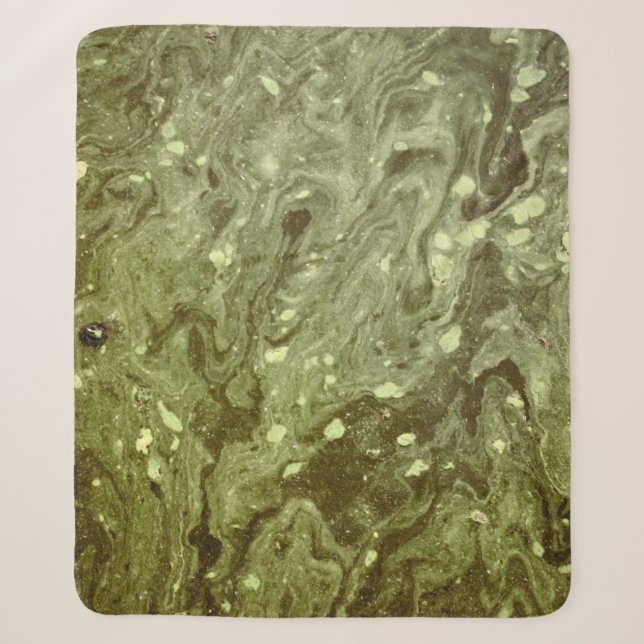 Couverture Sherpa Peinture abstraite verte (Devant)