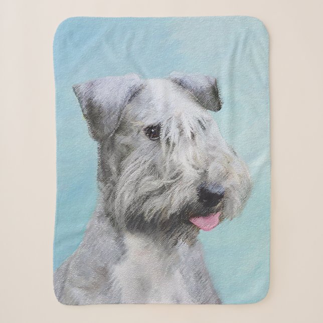 Couverture Sherpa Peinture Cesky Terrier - Cute Original Chien Art (Devant)