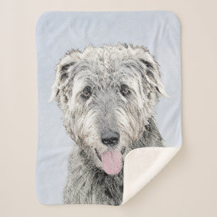 Couverture Sherpa Peinture de Wolfhound irlandais - Joli art origina
