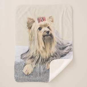 Couverture Sherpa Peinture de Yorkshire Terrier - art original